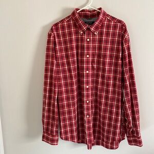 Nautica XL Men’s Long Sleeve Button Down Red Plaid Casual Relaxed Fit Shirt